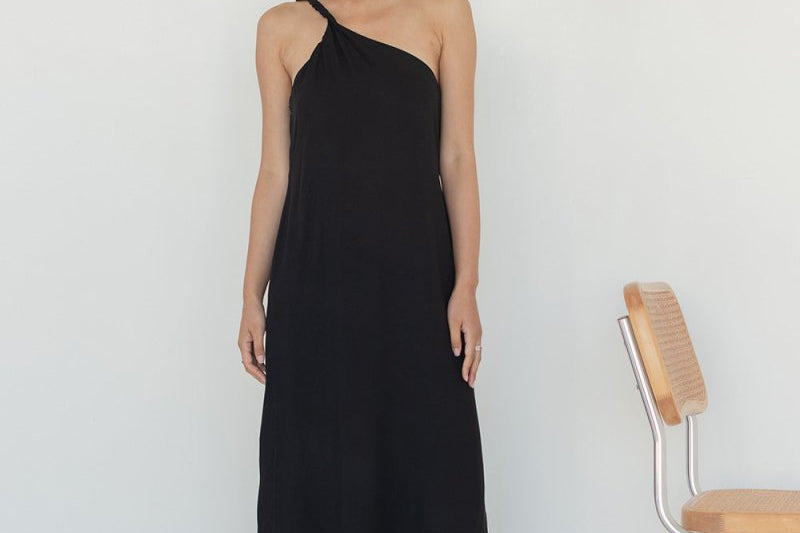 Twist and Turn Toga Dress - Esse - Black - XXS - 
