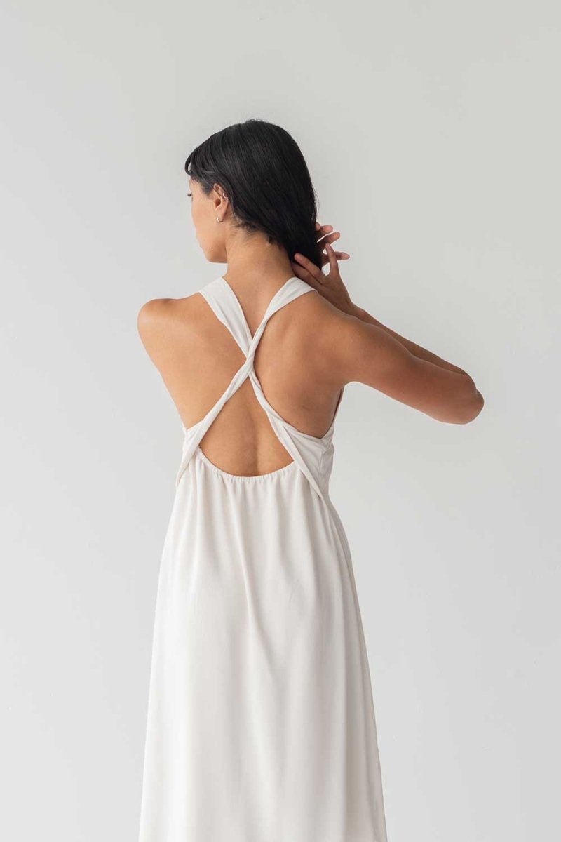 Twist Back Slip Dress - Esse - Chalk - XXS - 