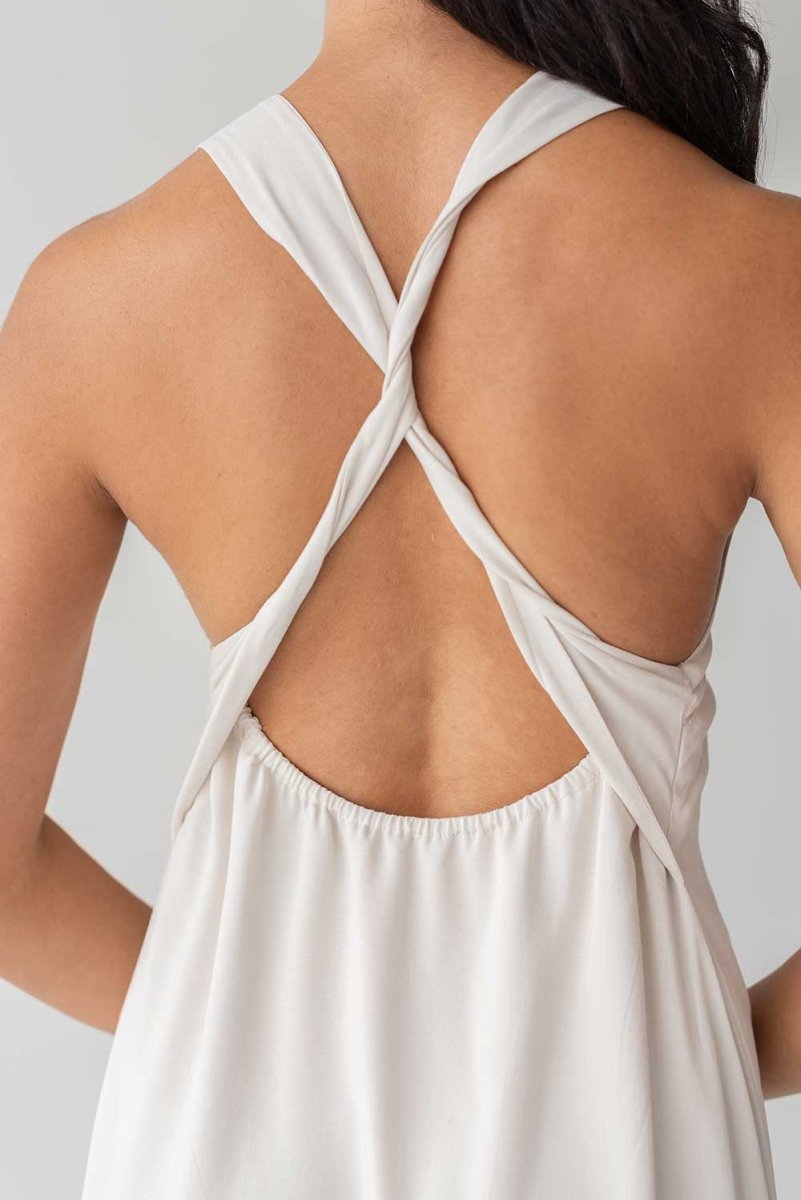 Twist Back Slip Dress - Esse - Chalk - XXS - 