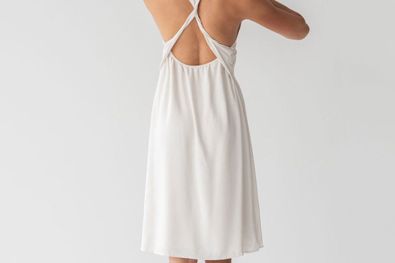 Twist Back Slip Dress (Sample) - Esse - Chalk - S - 