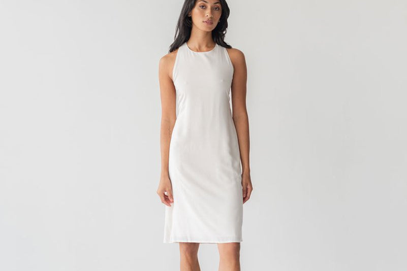Twist Back Slip Dress (Sample) - Esse - Chalk - S - 