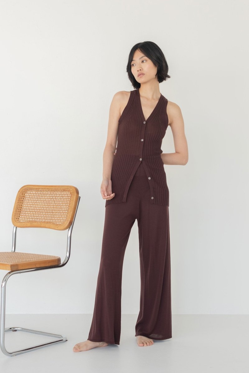 Wanderer Knit Pants - Esse - Mocha - S - 