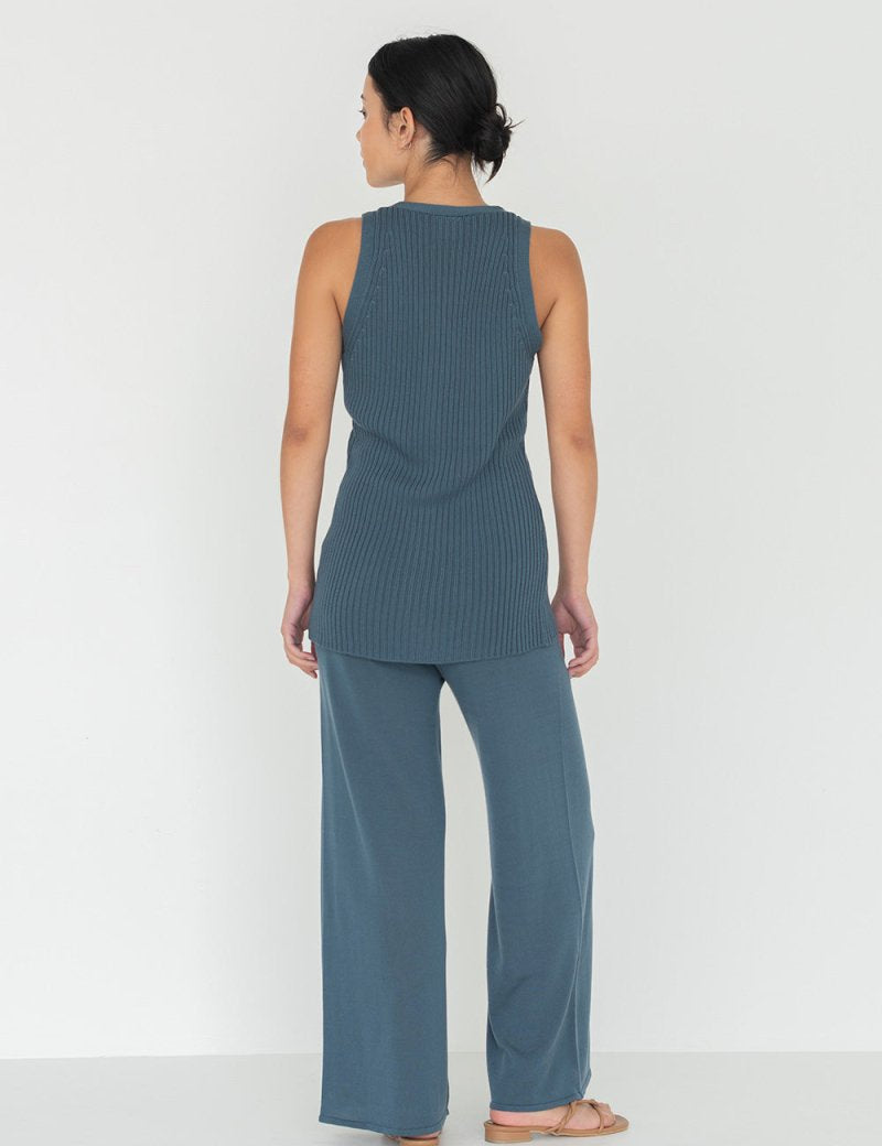 Wanderer Knit Pants in Denim Blue - Esse - XS - 