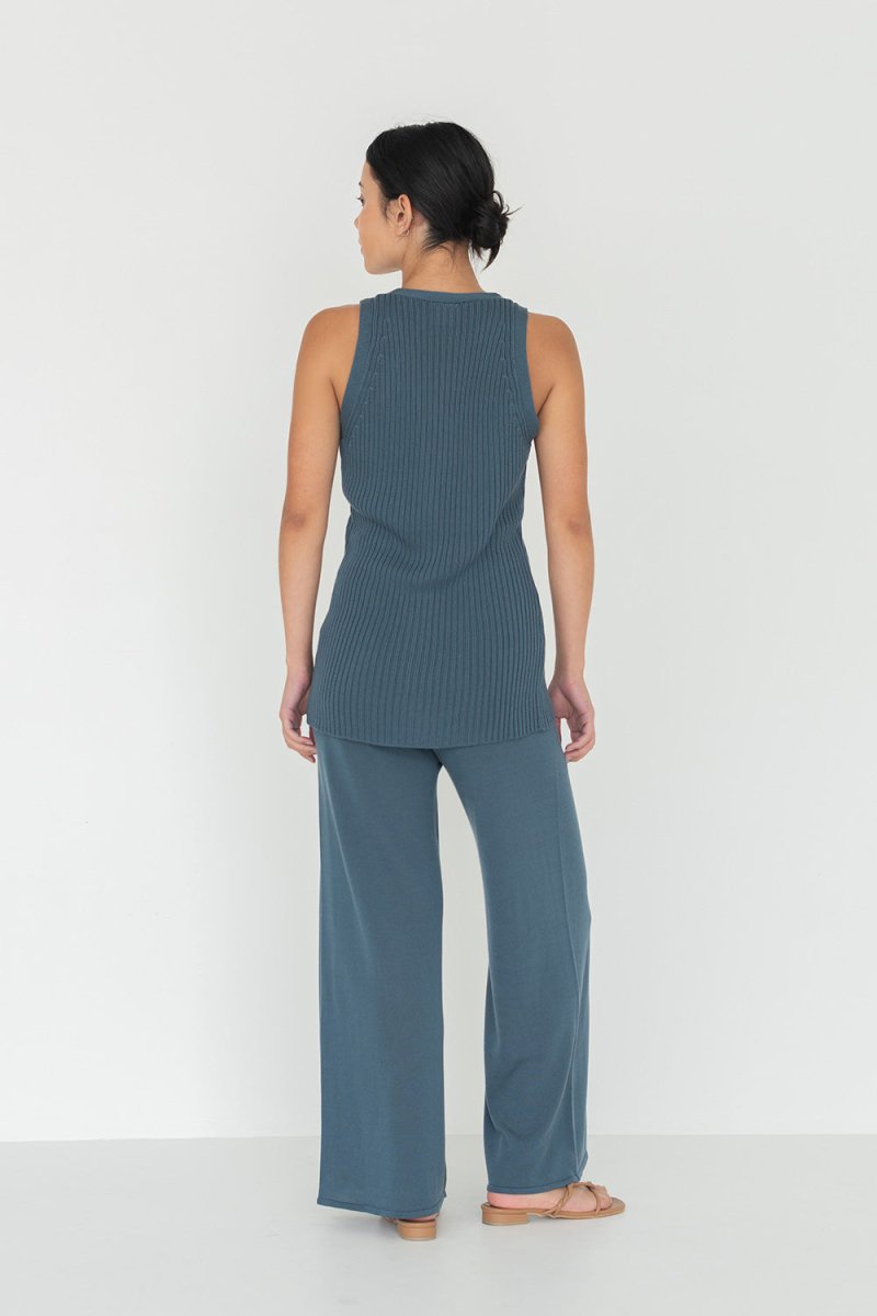 Wanderer Knit Pants in Denim Blue - Esse - XS - 