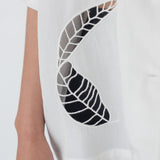 Wide Lapel Shirt with Embroidery in White - Esse - XS - White - 