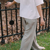 Wide Lapel Shirt with Knot Buttons in White - Esse - XS - 