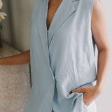 Wrap Vest in Aqua - Esse-XXS - 