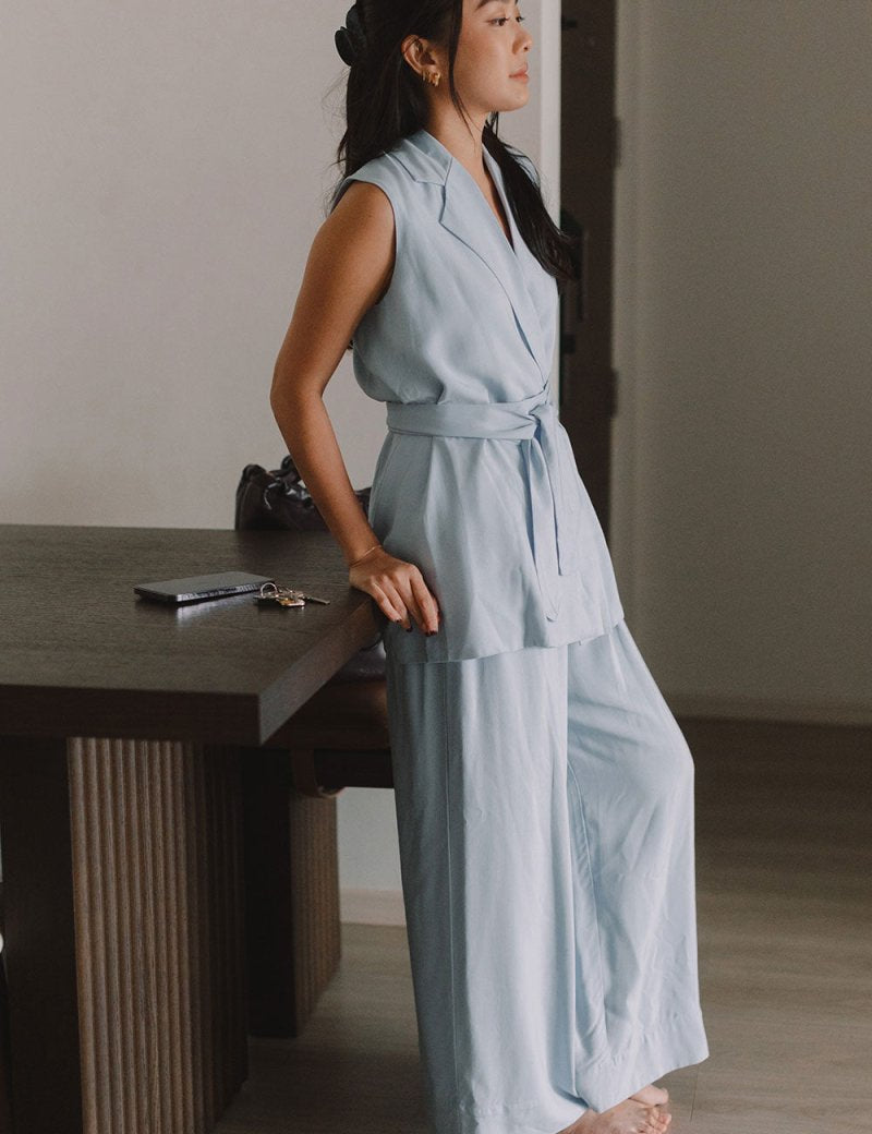 Wrap Vest in Aqua - Esse-XXS - 