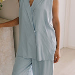 Wrap Vest in Aqua - Esse-XXS - 