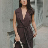 Wrap Vest in Mocha - Esse-XXS - 