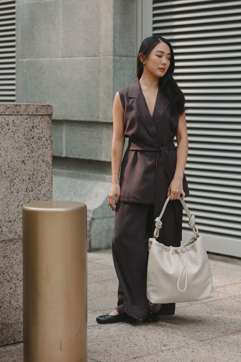 Wrap Vest in Mocha - Esse-XXS - 