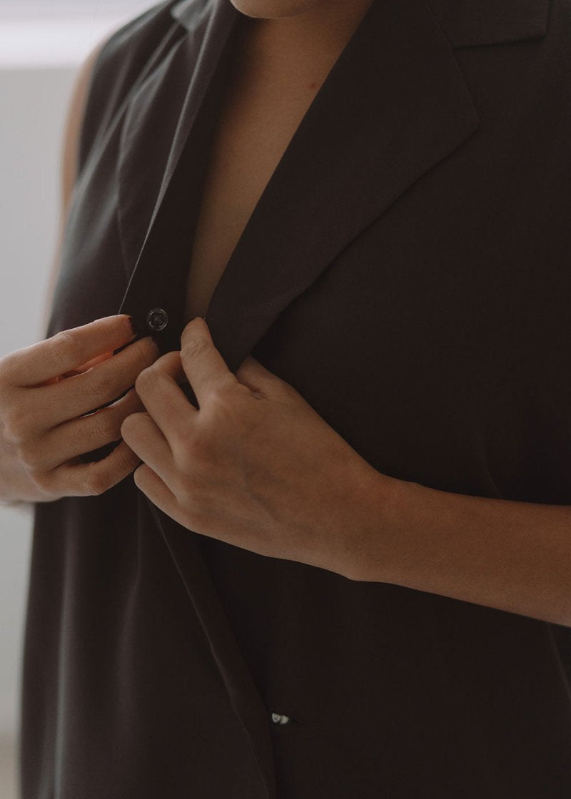 Wrap Vest in Mocha - Esse-XXS - 