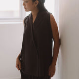Wrap Vest in Mocha - Esse-XXS - 