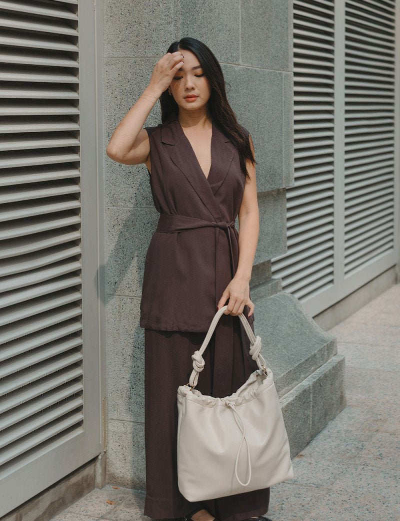Wrap Vest in Mocha - Esse-XXS - 