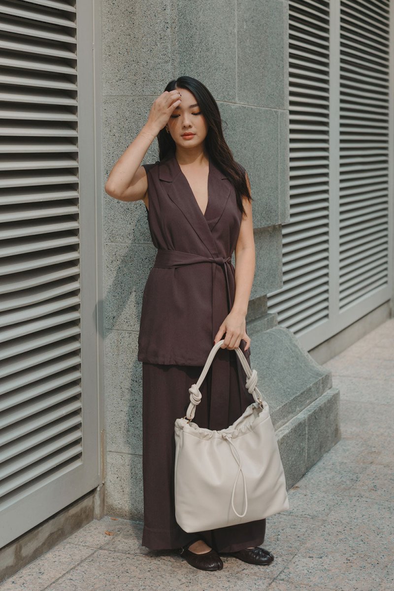 Wrap Vest in Mocha - Esse-XXS - 