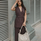 Wrap Vest in Mocha - Esse-XXS - 