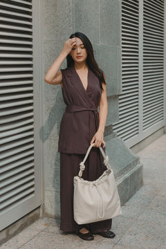 Wrap Vest in Mocha - Esse-XXS - 