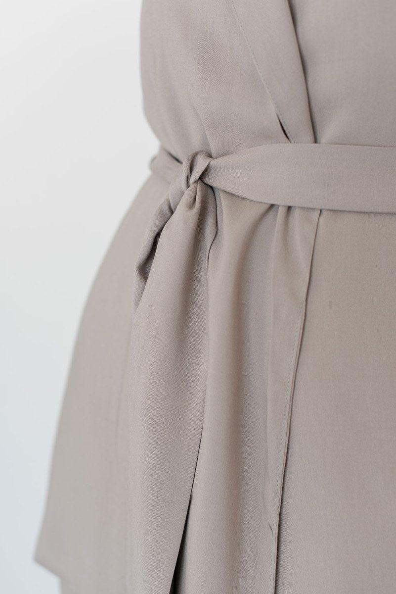 Wrap Vest in Taupe - Esse - XS - 