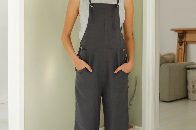 Aude Linen Overalls - Esse-Nautical Blue-XS-