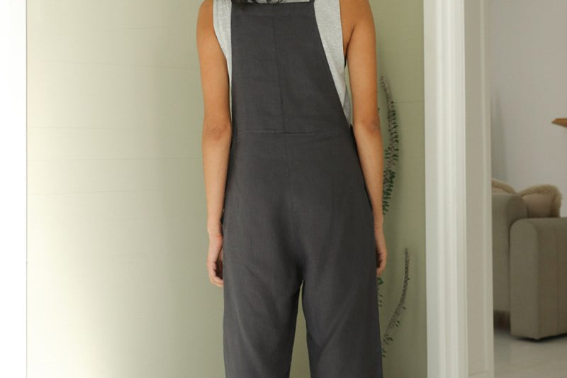 Aude Linen Overalls - Esse-Nautical Blue-XS-