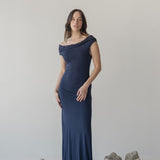 Cloud Twist Maxi Dress - Esse-Nautical Blue-XXS (MTO)-None/ Option 1-2