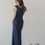 Cloud Twist Maxi Dress - Esse-Nautical Blue-XXS (MTO)-None/ Option 1-2