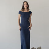 Cloud Twist Maxi Dress - Esse-Nautical Blue-XXS (MTO)-None/ Option 1-2
