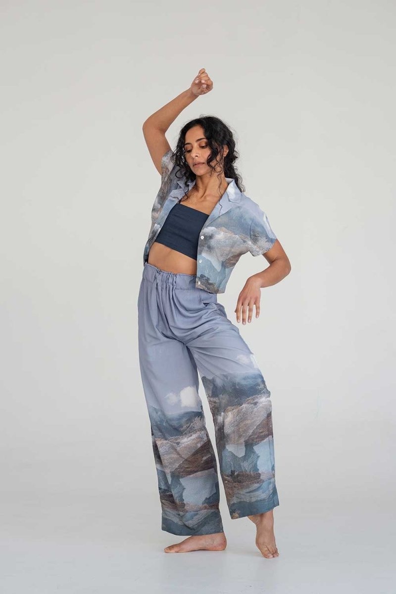 Cropped Shirt - Mountain Print - Esse-Print-XS-