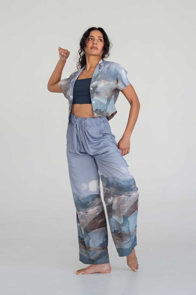 Cropped Shirt - Mountain Print - Esse-Print-XS-