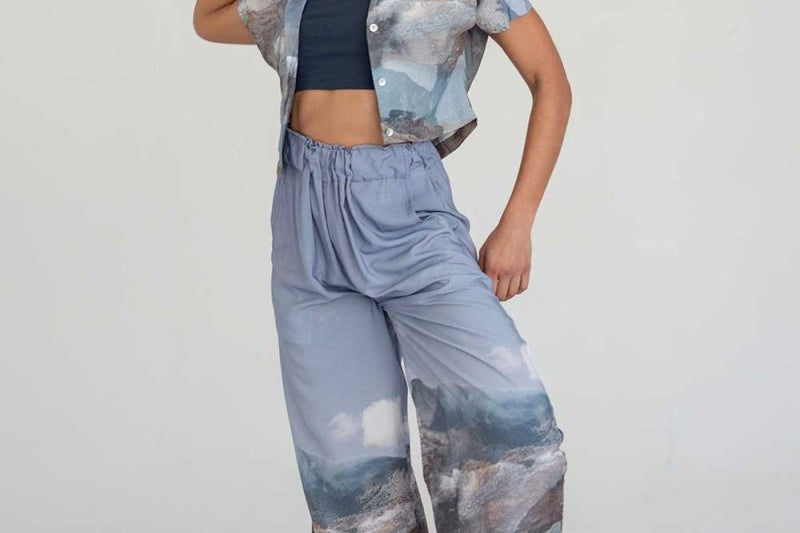 Cropped Shirt - Mountain Print - Esse-Print-XS-