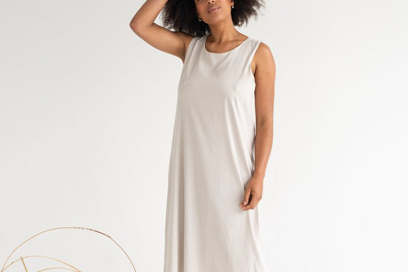 Cross-Back Dress - Esse-Bone White-XXS-