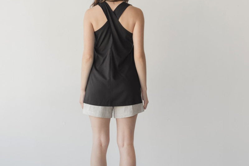 Cross-Back Top - Esse-Black-XS-