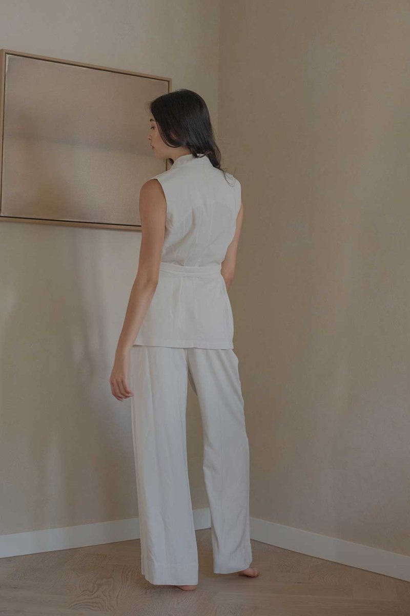 Elongate Elastic Pants in Chalk - Esse-XXS-Regular-