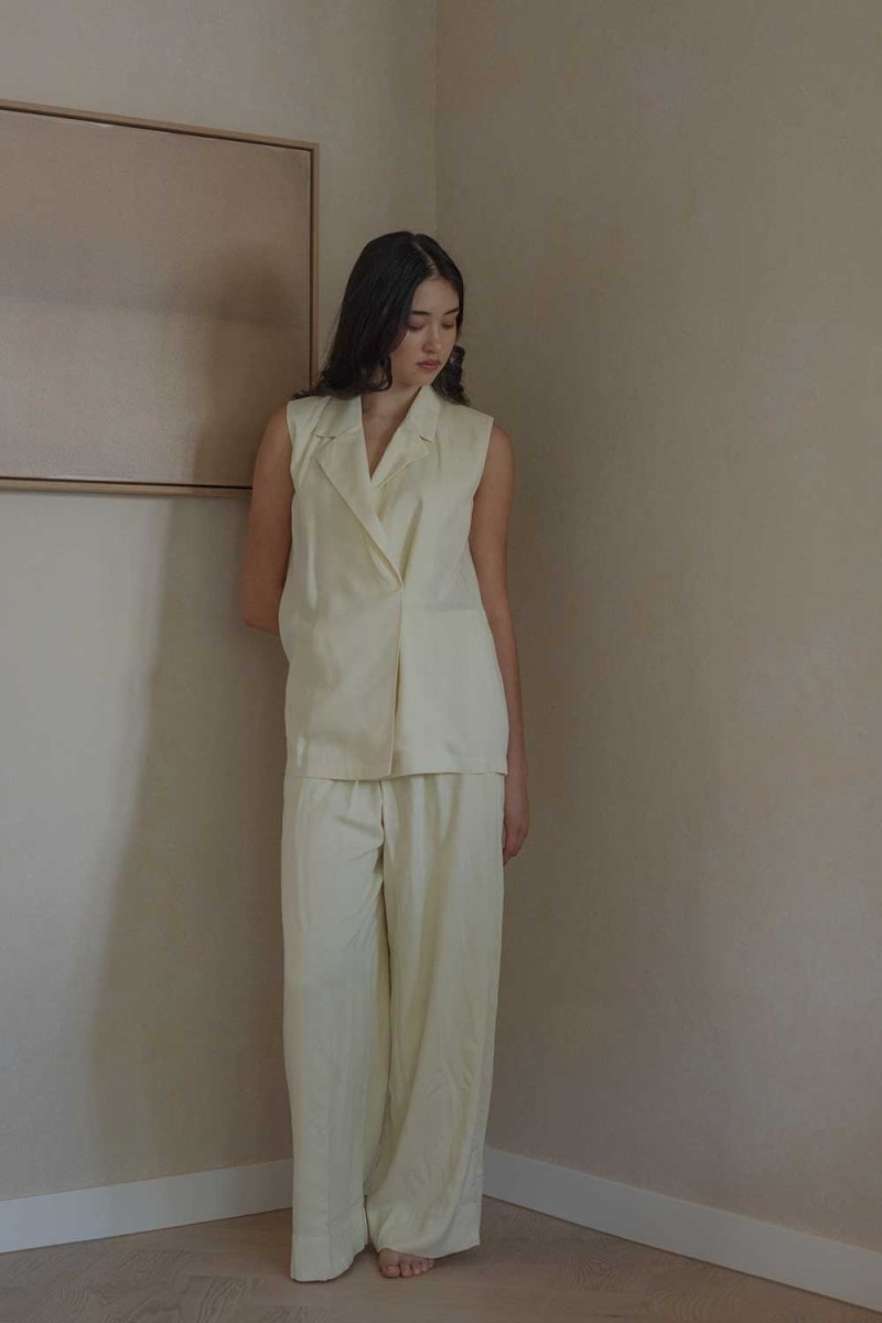 Elongate Elastic Pants in Lemon Drop - Esse-XXS-Regular-