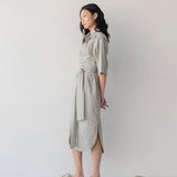 Faux Wrap Shirt Dress - Esse-Pebble-XXS (MTO)-None/ Option 1