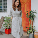 Faux Wrap Shirt Dress - Esse-Pebble-XXS (MTO)-None/ Option 1