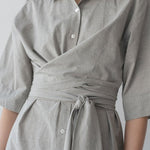 Faux Wrap Shirt Dress - Esse-Pebble-XXS (MTO)-None/ Option 1