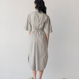 Faux Wrap Shirt Dress - Esse-Pebble-XXS (MTO)-None/ Option 1