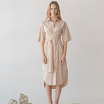 Faux Wrap Shirt Dress - Esse-Warm Clay-XXS (MTO)-None/ Option 1