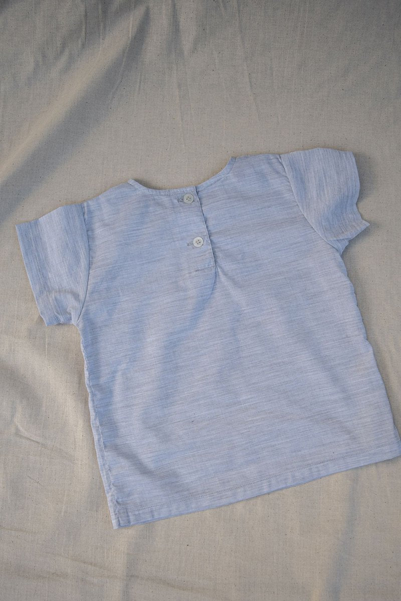 for Pēpi Boxy Shirt - Esse-Glacier Grey-3-6 M-