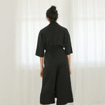 Jumpsuit with Neck Sash - Esse-Black-XXS-