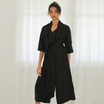 Jumpsuit with Neck Sash - Esse-Black-XXS-