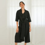 Jumpsuit with Neck Sash - Esse-Black-XXS-