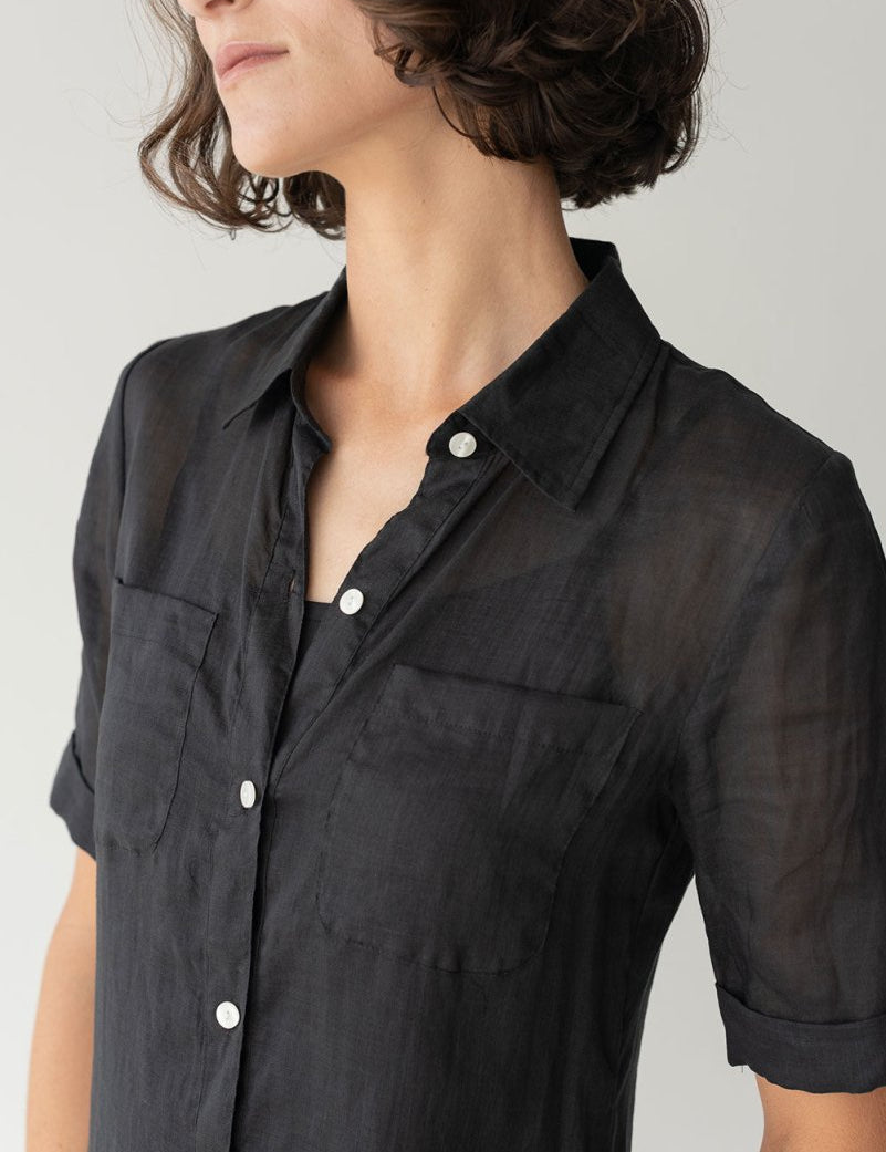 Lumen Shirt Dress - Esse-Black-XXS (MTO)-None / Options 1 - 2