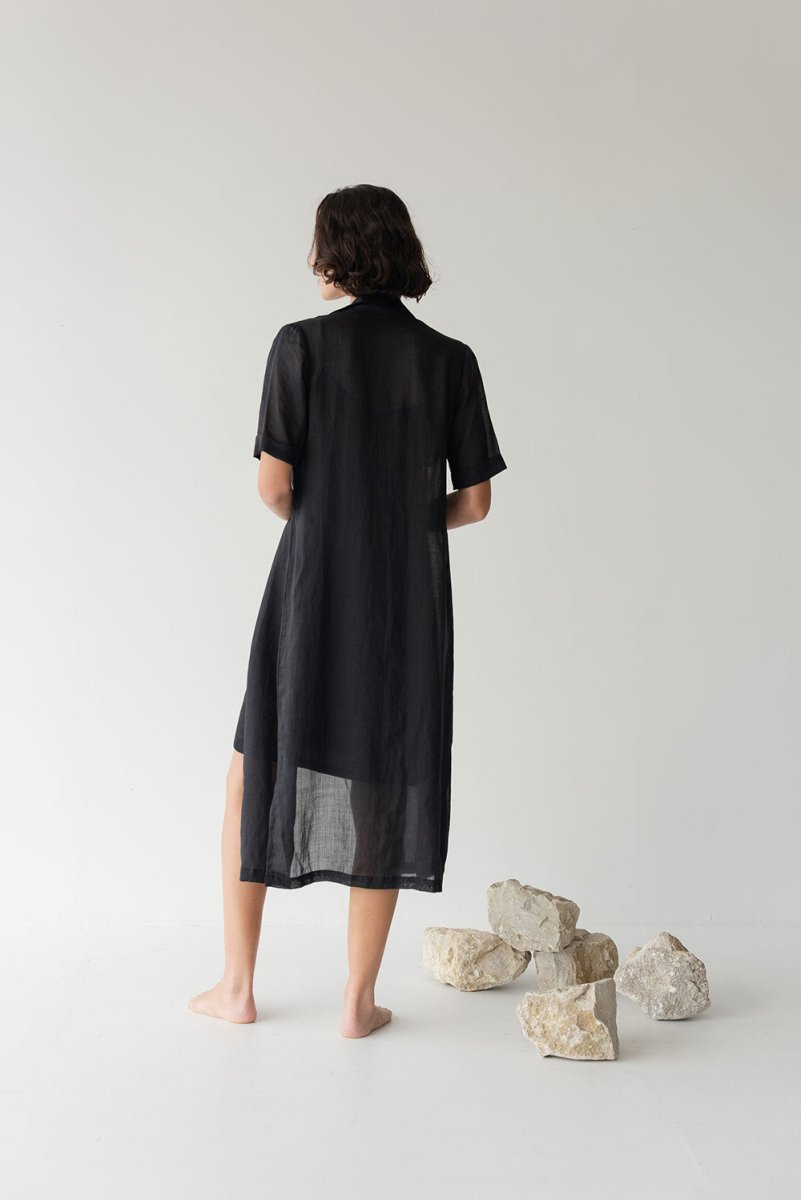 Lumen Shirt Dress - Esse-Black-XXS (MTO)-None / Options 1 - 2