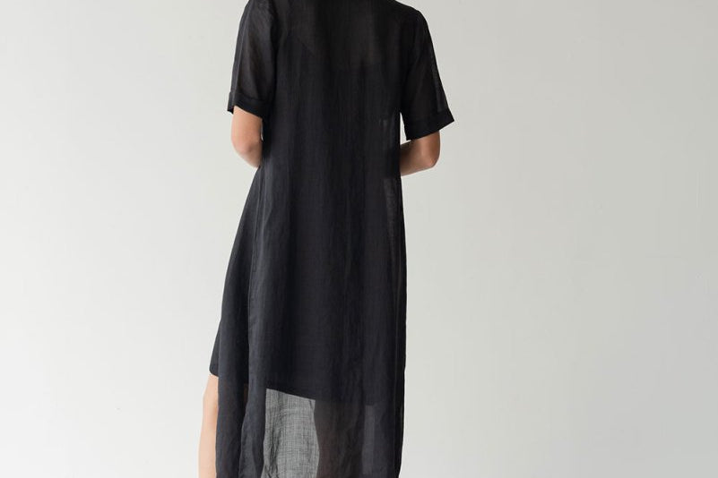 Lumen Shirt Dress - Esse-Black-XXS (MTO)-None / Options 1 - 2