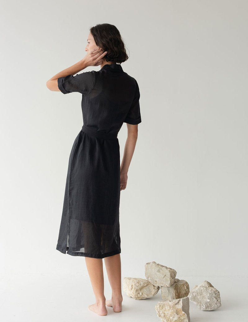 Lumen Shirt Dress - Esse-Black-XXS (MTO)-None / Options 1 - 2