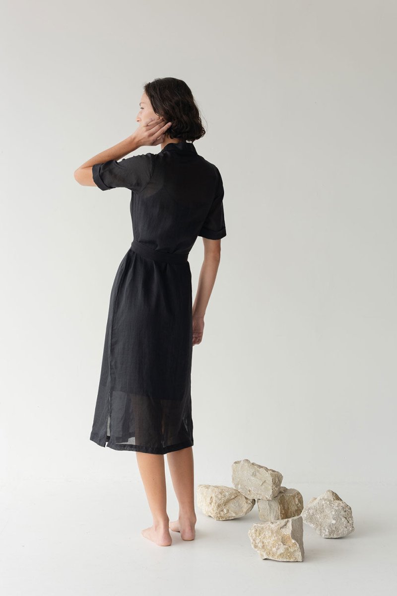 Lumen Shirt Dress - Esse-Black-XXS (MTO)-None / Options 1 - 2