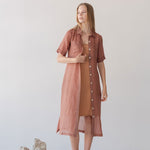 Lumen Shirt Dress - Esse-Coral-XXS (MTO)-None / Options 1 - 2