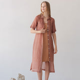 Lumen Shirt Dress - Esse-Coral-XXS (MTO)-None / Options 1 - 2